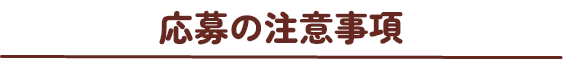 応募の注意事項